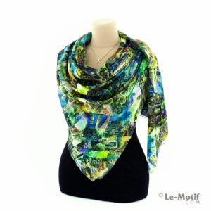 Платок Le Motif Couture из шёлка и хлопка на шее, арт. S195-3